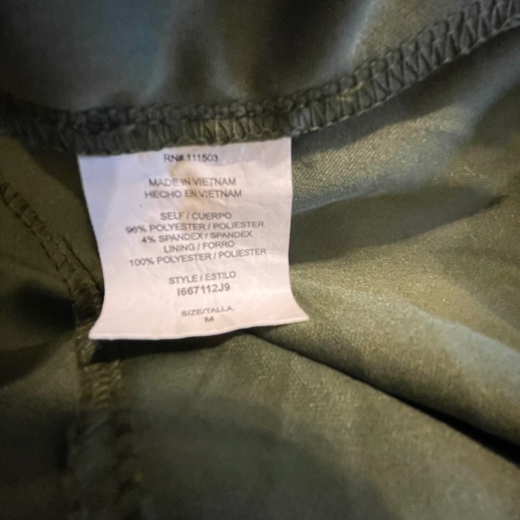 As U Wish Olive Wavy Perforated Design Dress M (jrs.) FREE SHIP - Picture 5 of 5